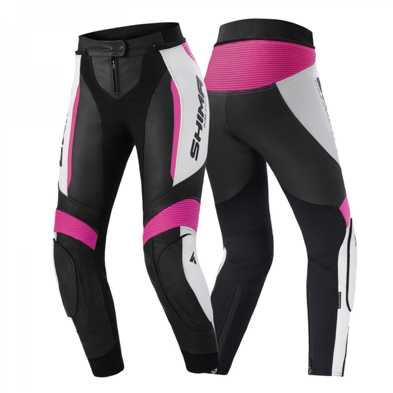 Pantalon de moto Shima Miura 2.0 noir, blanc et rose pour femmes