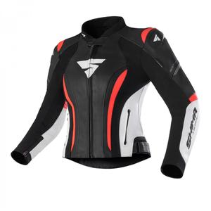 Veste de moto Shima Miura 2.0 pour femme, noir-blanc-rouge fluo