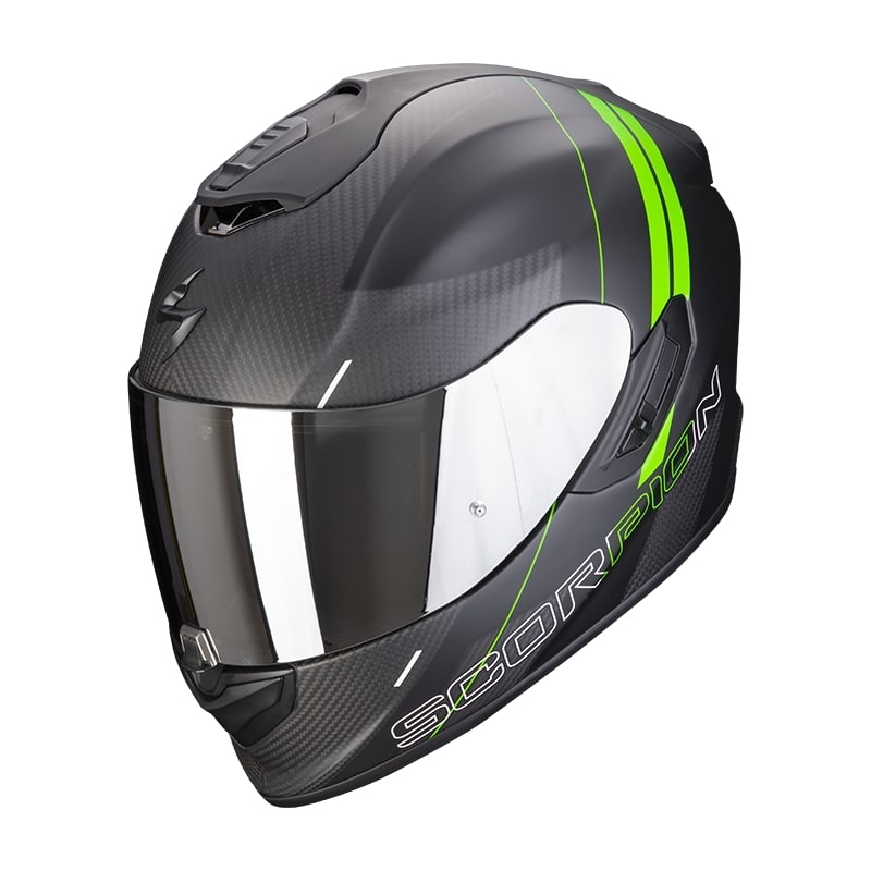 Casque moto intégral Scorpion EXO-1400 Carbon Air Drik noir-vert mat
