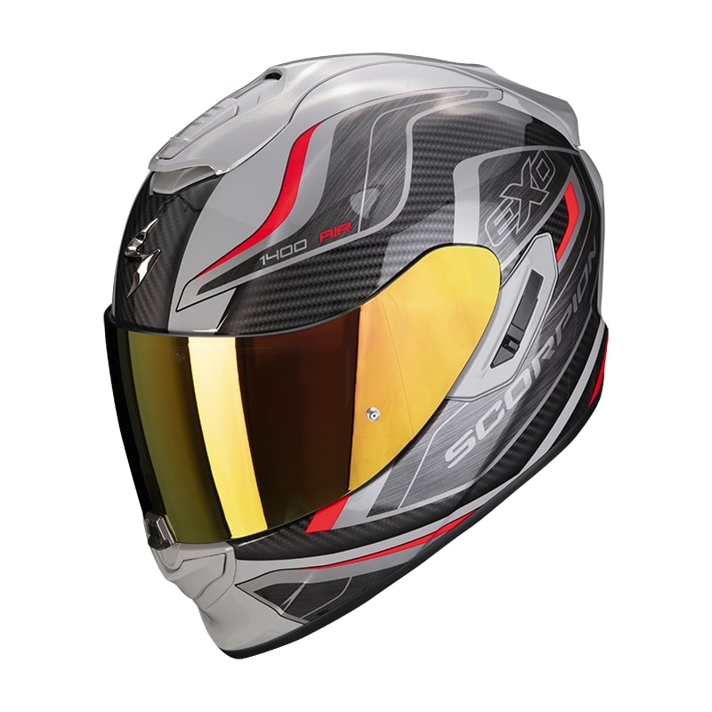 Casque moto intégral Scorpion EXO-1400 Air Attune gris-noir-rouge soldes