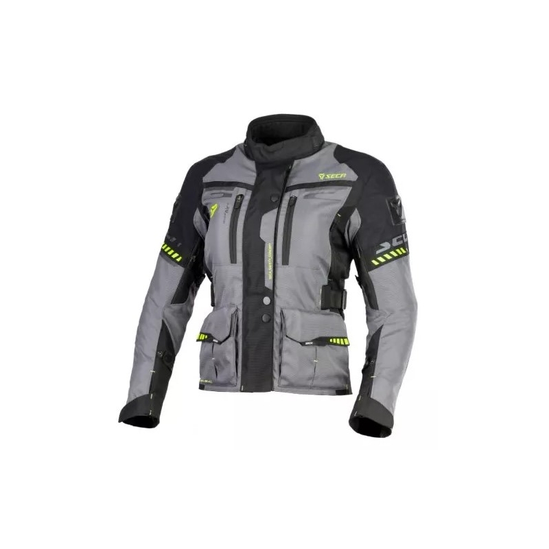 Veste de moto pour femme SECA Arrakis II gris-noir soldes