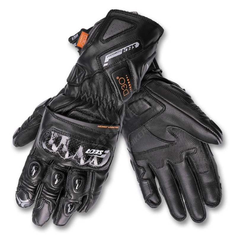 Gants moto SECA Trackday noir soldes