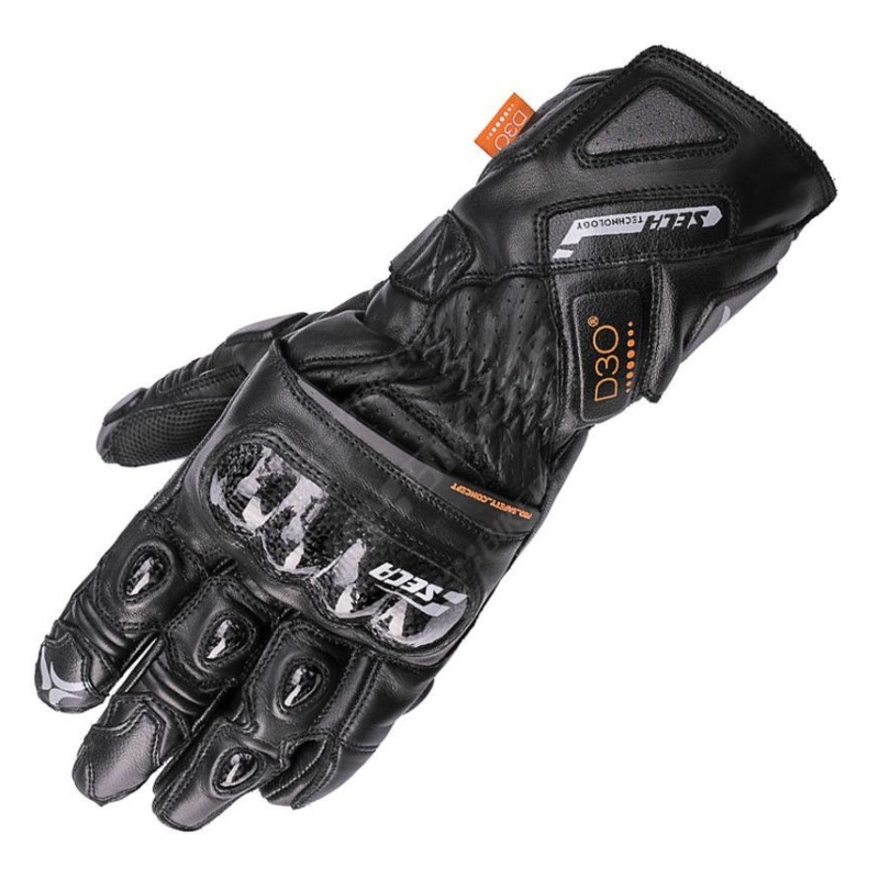Gants moto SECA Trackday noir soldes