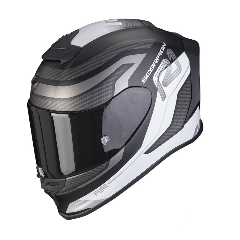 Integrální přilba na motorku SCORPION EXO-R1 AIR VATIS matná černo/bílá výprodej