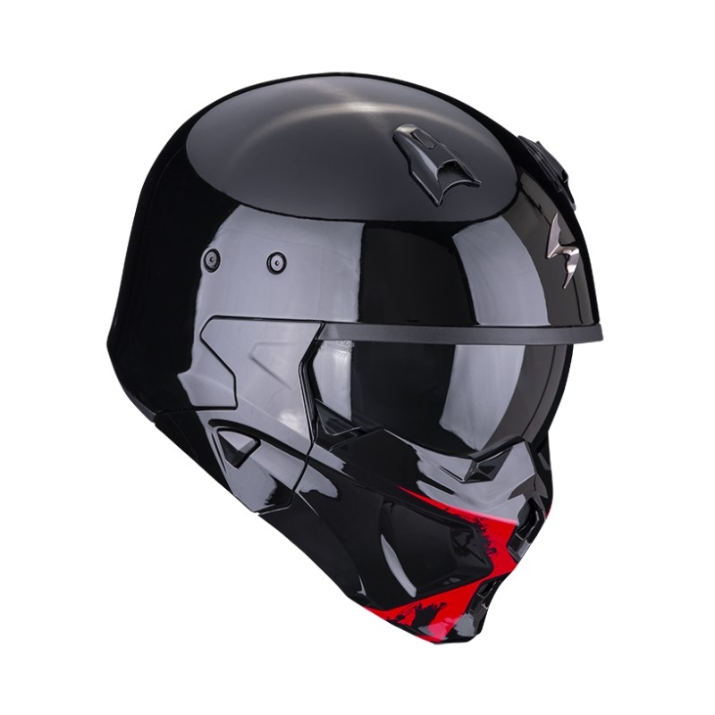 Casque ouvert avec masque SCORPION COVERT-X TANKER noir-rouge