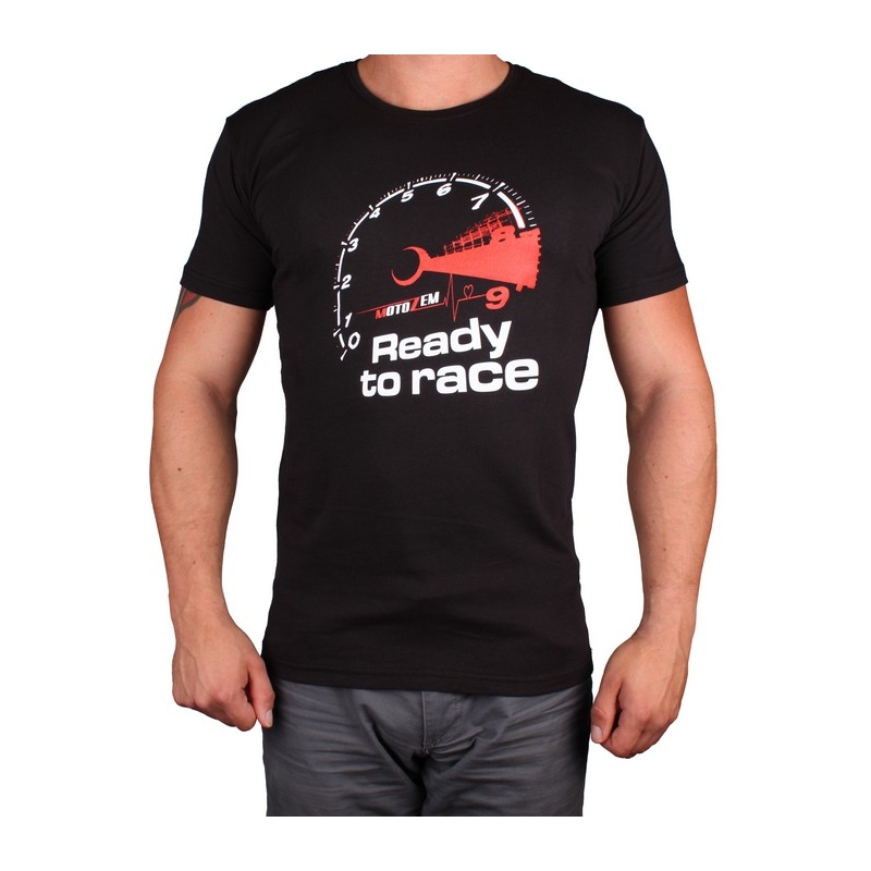 T-shirt s motivem MotoZem Ready to race noir soldes