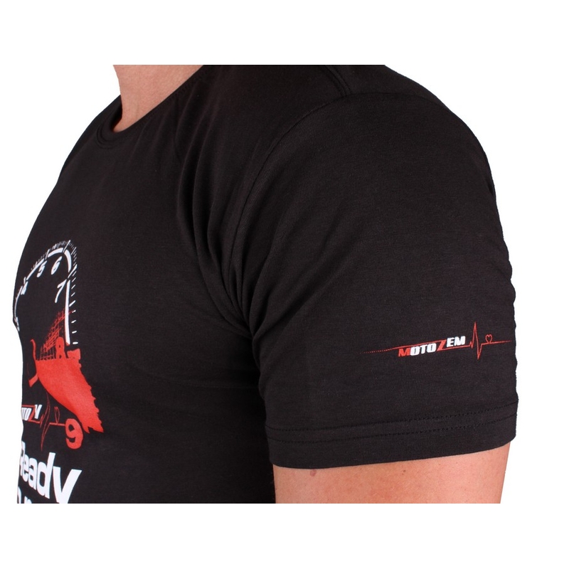 T-shirt s motivem MotoZem Ready to race noir soldes