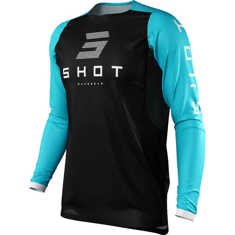 Maillot motocross femme Shot Shelly noir-bleu azur soldes
