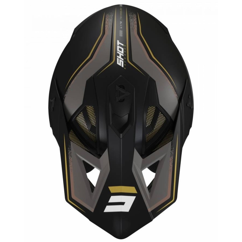 Casque de motocross Shot Lite Prism noir-or soldes