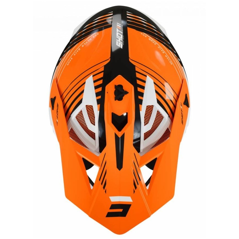 Casque motocross Shot Lite Fury noir-blanc-orange soldes