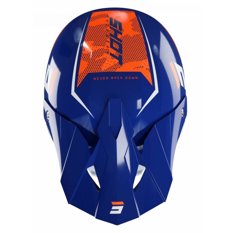 Motokrosová přilba Shot Furious Camo modro-bílo-oranžová výprodej