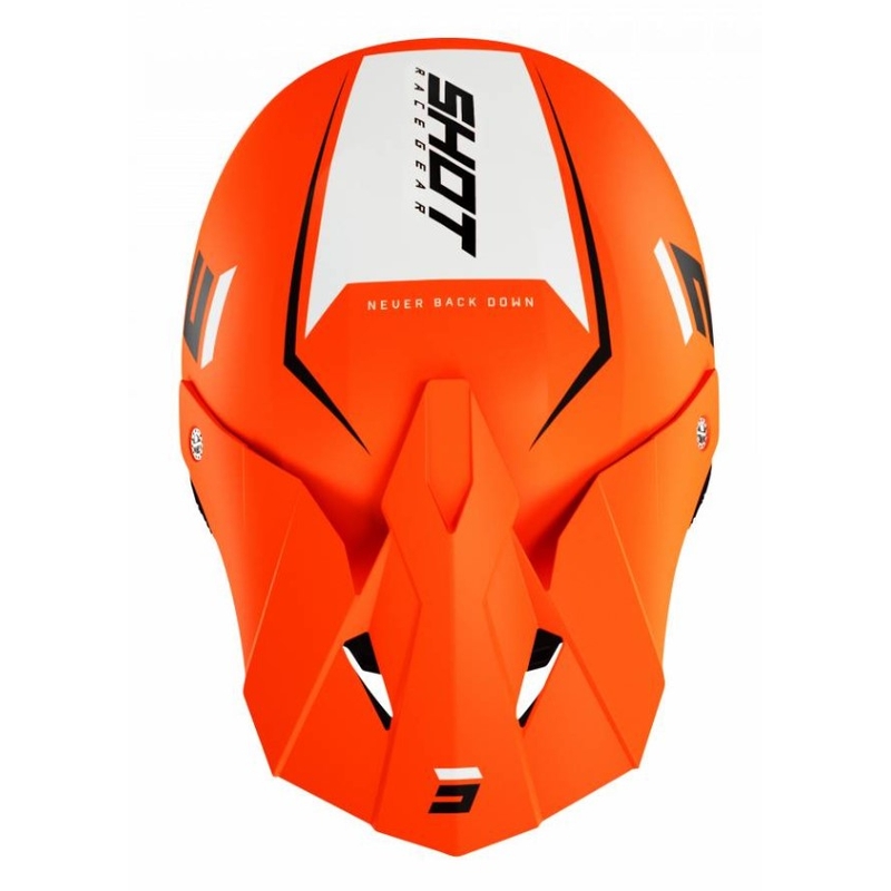 Motokrosová přilba Shot Furious Chase černo-bílo-fluo oranžová výprodej
