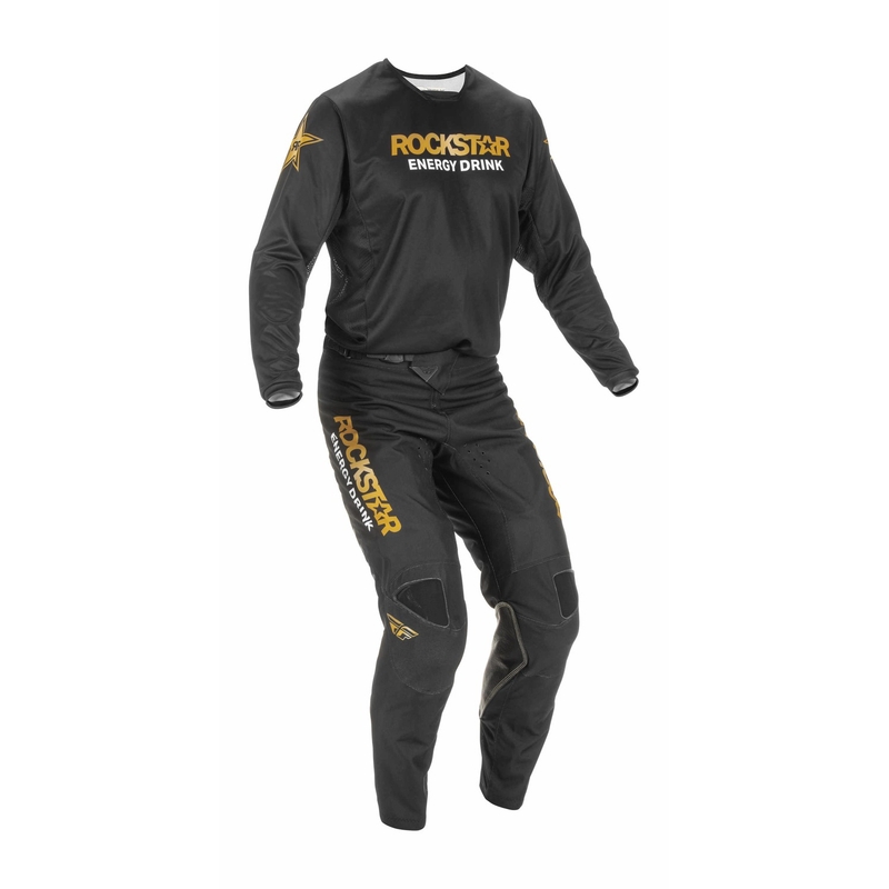 Pantalon Motocross FLY Racing Kinetic Rockstar 2022 or-noir soldes
