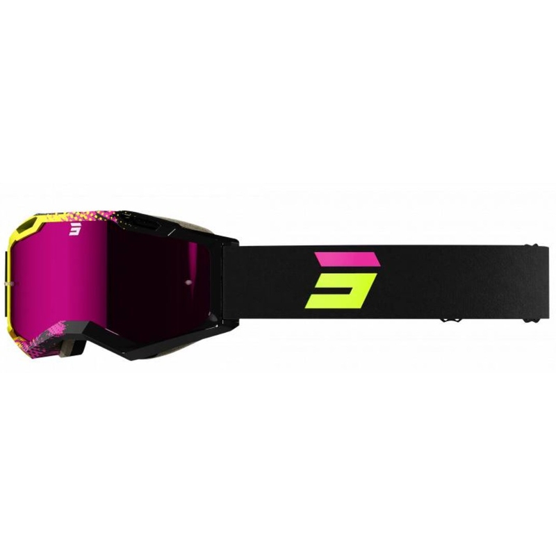 Lunettes de motocross Shot Iris 2.0 Fusion noir-rose-jaune fluo soldes
