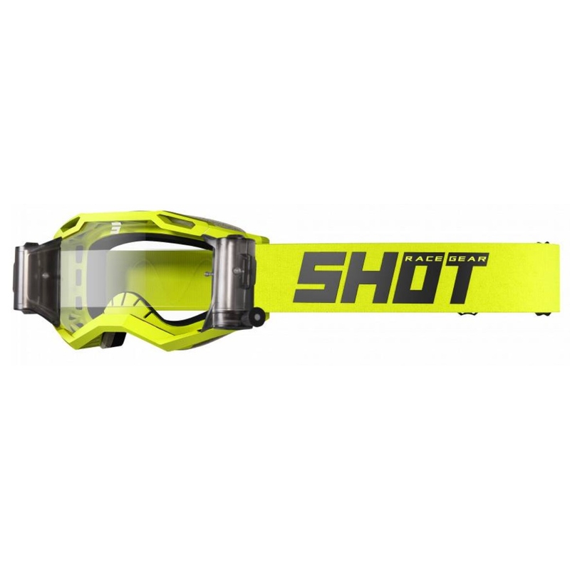 Lunettes de moto-cross Shot Iris 2.0 Solid Roll-Off jaune fluo