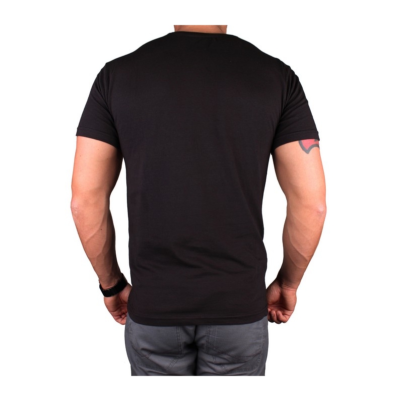T-shirt s motivem MotoZem Nous vivons de la moto noir soldes