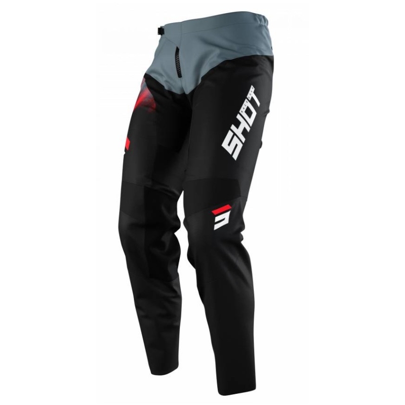 Motokrosové kalhoty Shot Devo Versus černo-šedo-červené výprodej