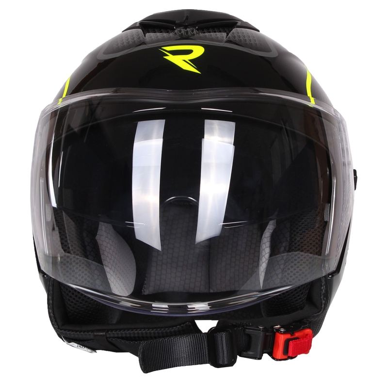 Casque moto ouvert Street Racer Pilot noir et jaune