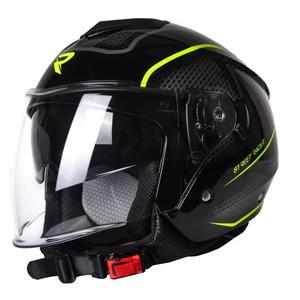 Casque moto ouvert Street Racer Pilot noir et jaune