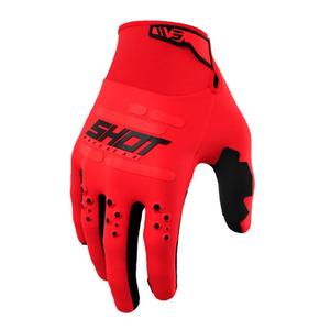 Gants de motocross Shot Vision rouge