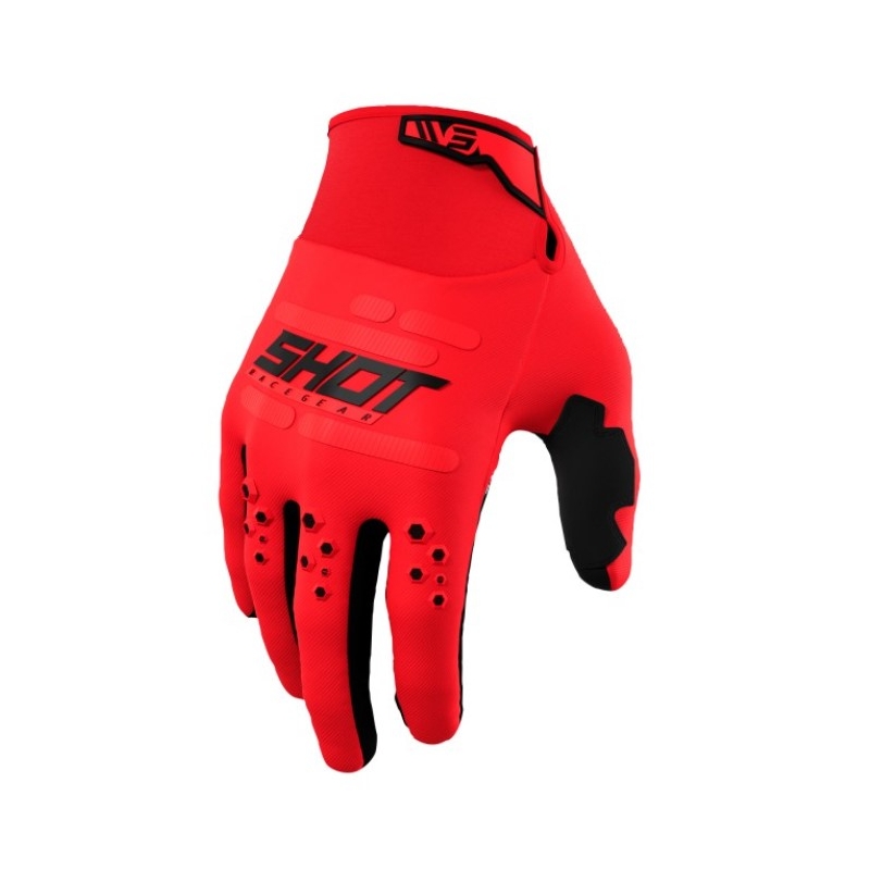 Gants de motocross Shot Vision rouge