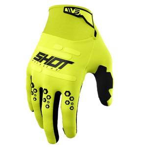 Gants motocross Shot Vision jaune fluo soldes