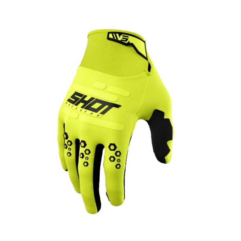 Gants motocross Shot Vision jaune fluo soldes