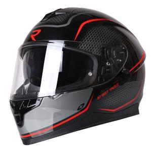Casque moto intégral Street Racer Magna noir et rouge