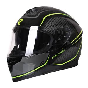Casque moto intégral Street Racer Magna noir et jaune