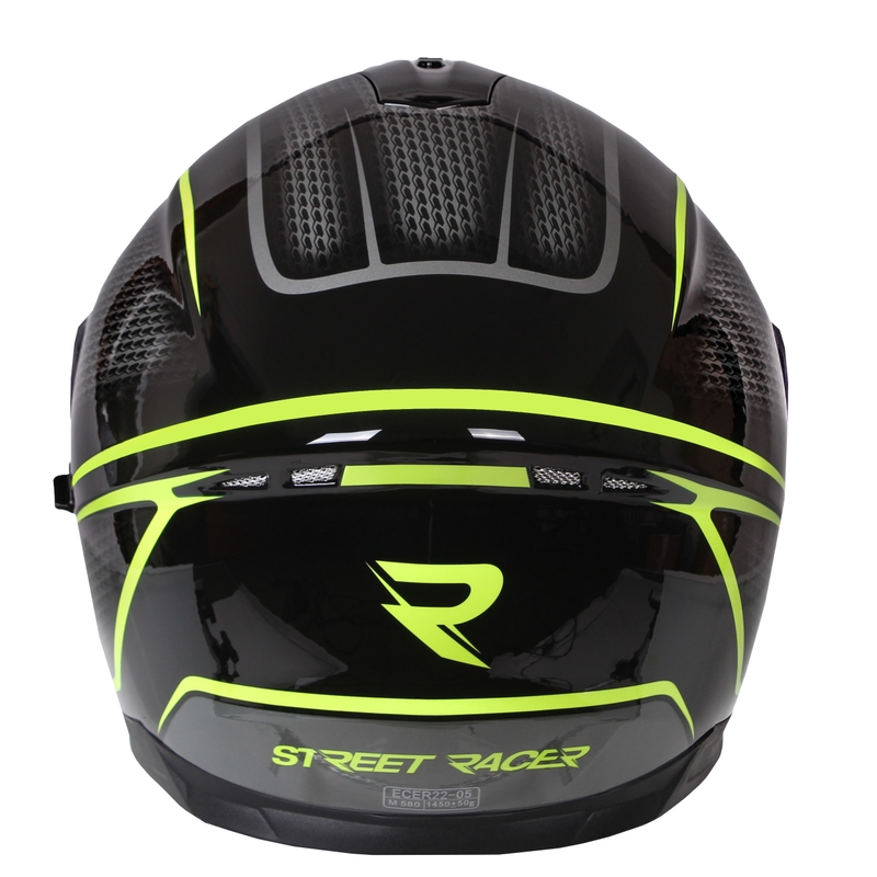 Casque moto intégral Street Racer Magna noir et jaune