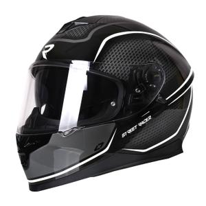 Casque de moto intégral Street Racer Magna noir et blanc