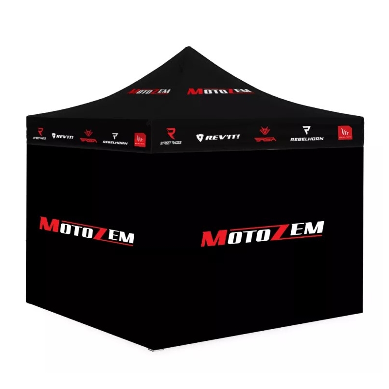 Tente de course MotoZem Brand avec parois latérales