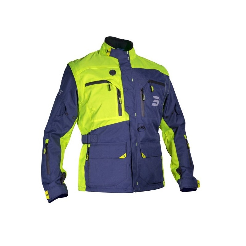 Veste de moto Shot Racetech bleu-jaune fluo