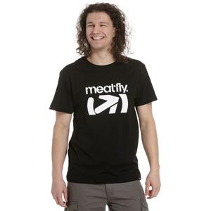 T-shirt Meatfly Podium noir et blanc soldes