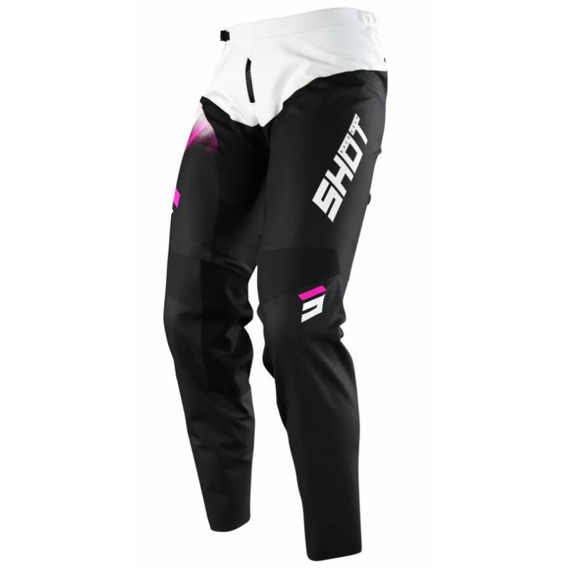 Pantalon motocross enfant Shot Devo Versus noir-blanc-rose soldes