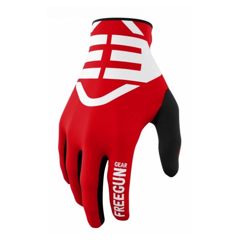 Gants de motocross Shot Devo Skin noir-blanc-rouge
