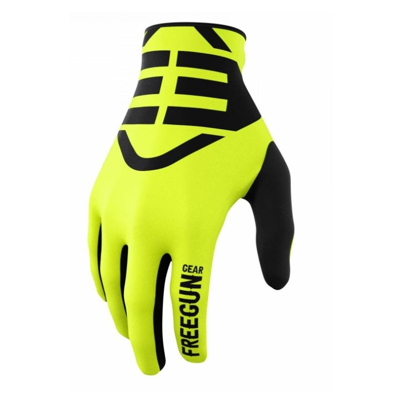 Gants motocross Shot Devo Skin noir-jaune fluo