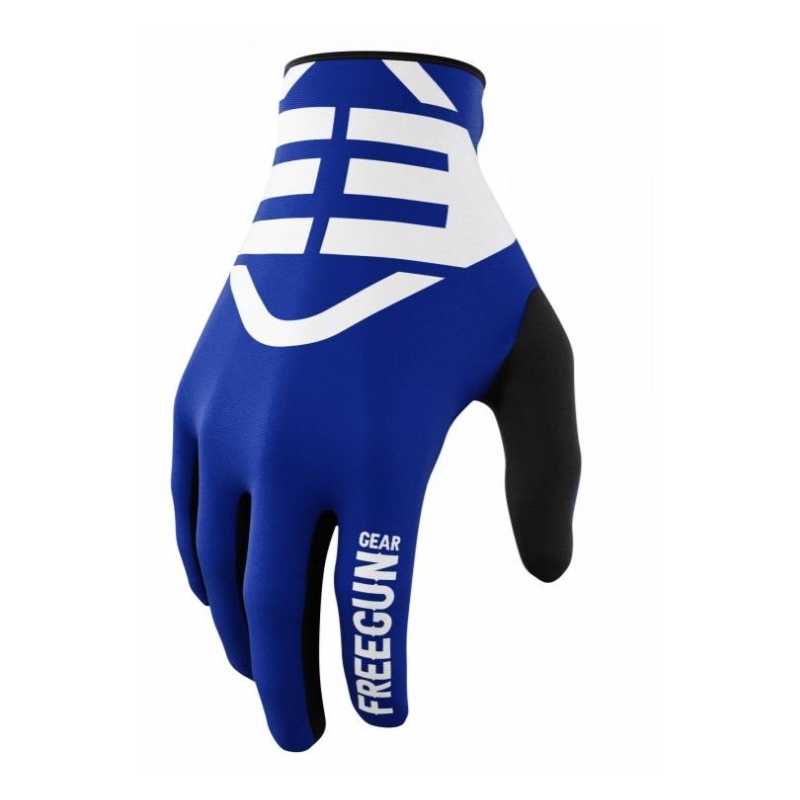 Gants motocross enfant Shot Devo Skin blanc et bleu
