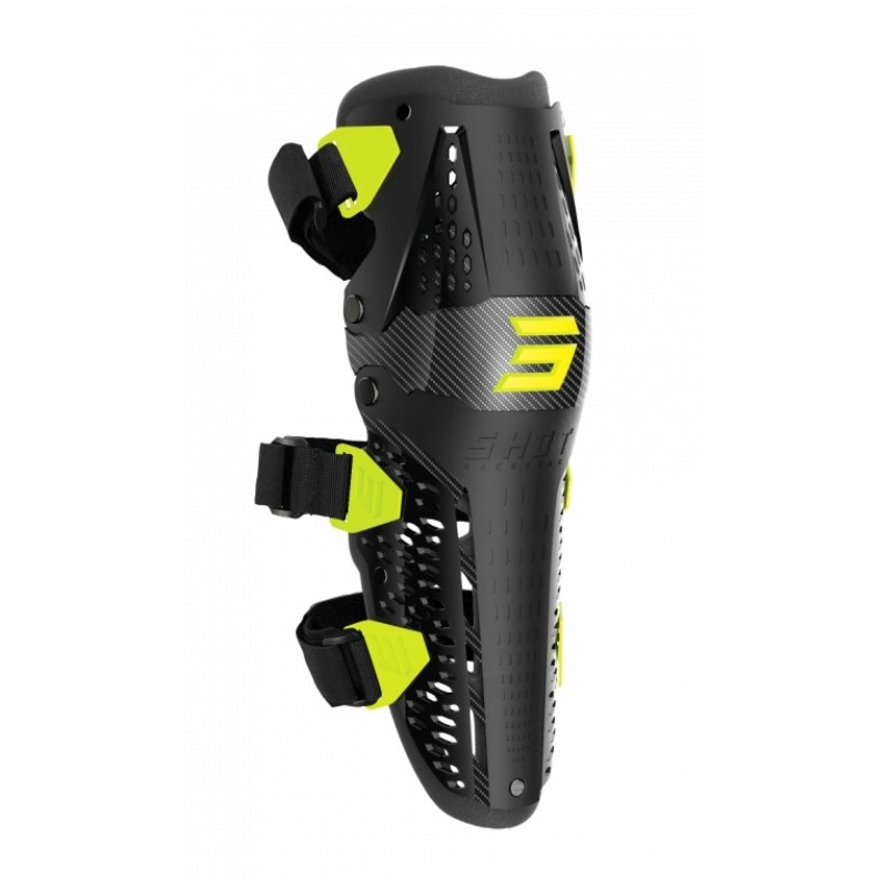 Genouillères Shot Airflow noir-jaune fluo
