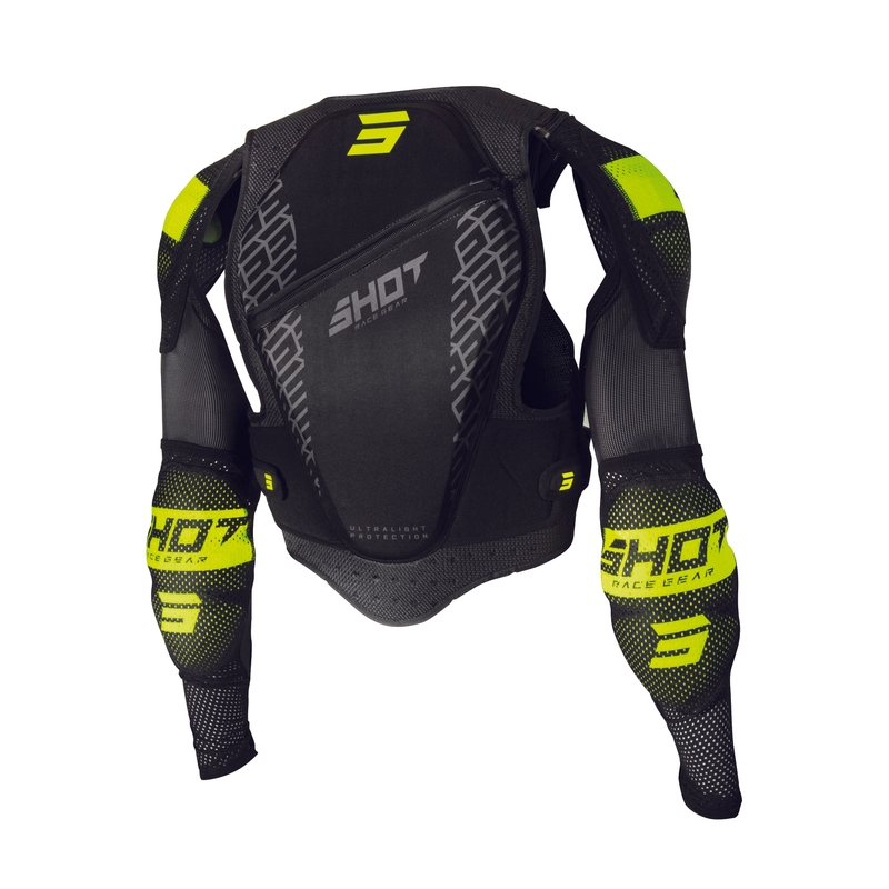 Protège-corps Shot Ultralight 2.0 noir-jaune fluo pour enfant
