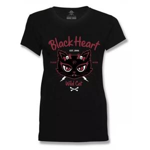 T-shirt femmes Black Heart Wild Cat noir