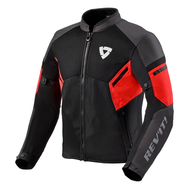 Veste moto Revit GT-R Air 3 noir-rouge fluo