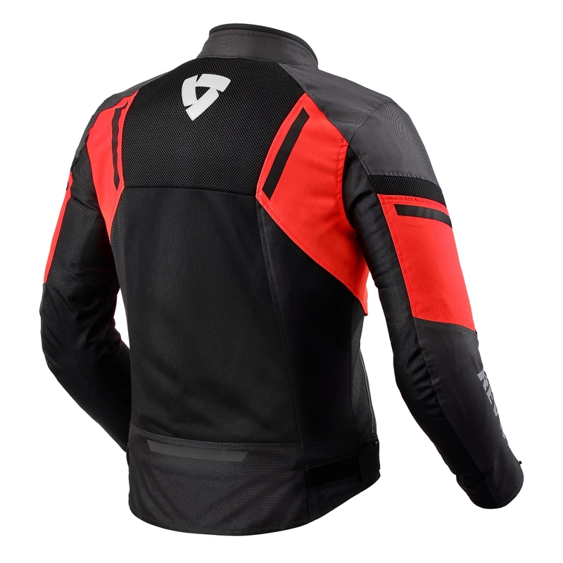 Veste moto Revit GT-R Air 3 noir-rouge fluo