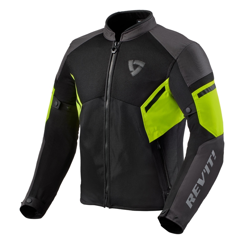 Veste moto Revit GT-R Air 3 noir-jaune fluo