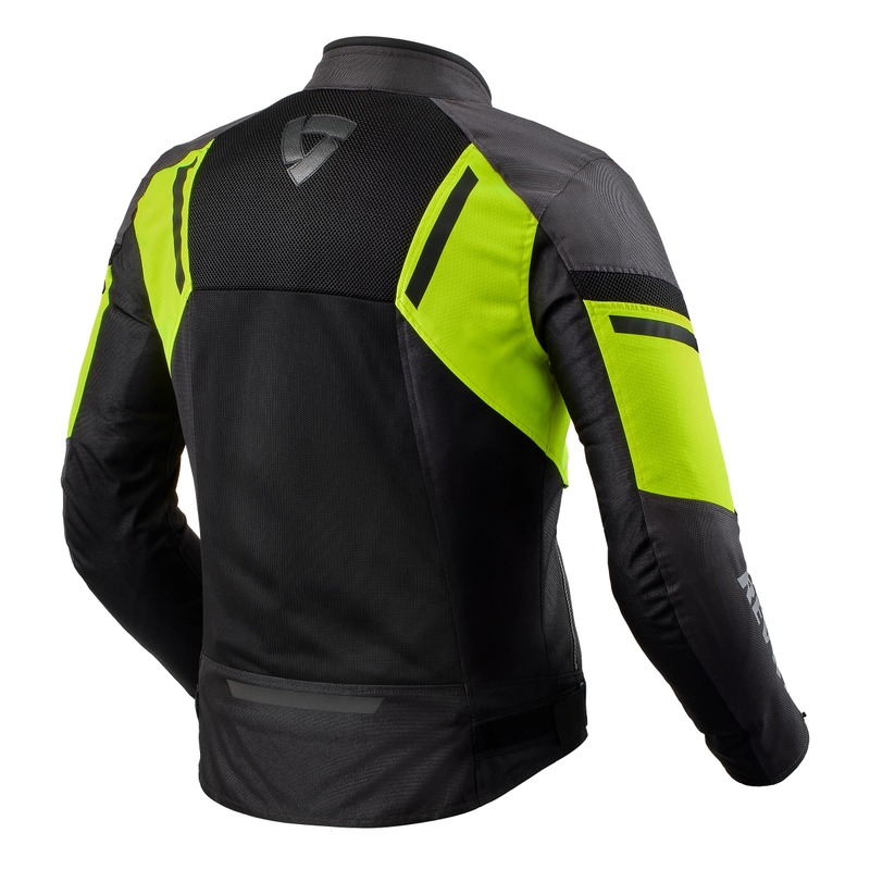 Veste moto Revit GT-R Air 3 noir-jaune fluo