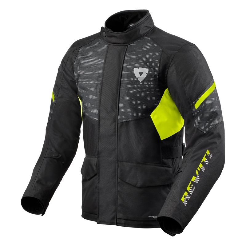 Veste moto Revit Duke H2O noir-jaune fluo soldes