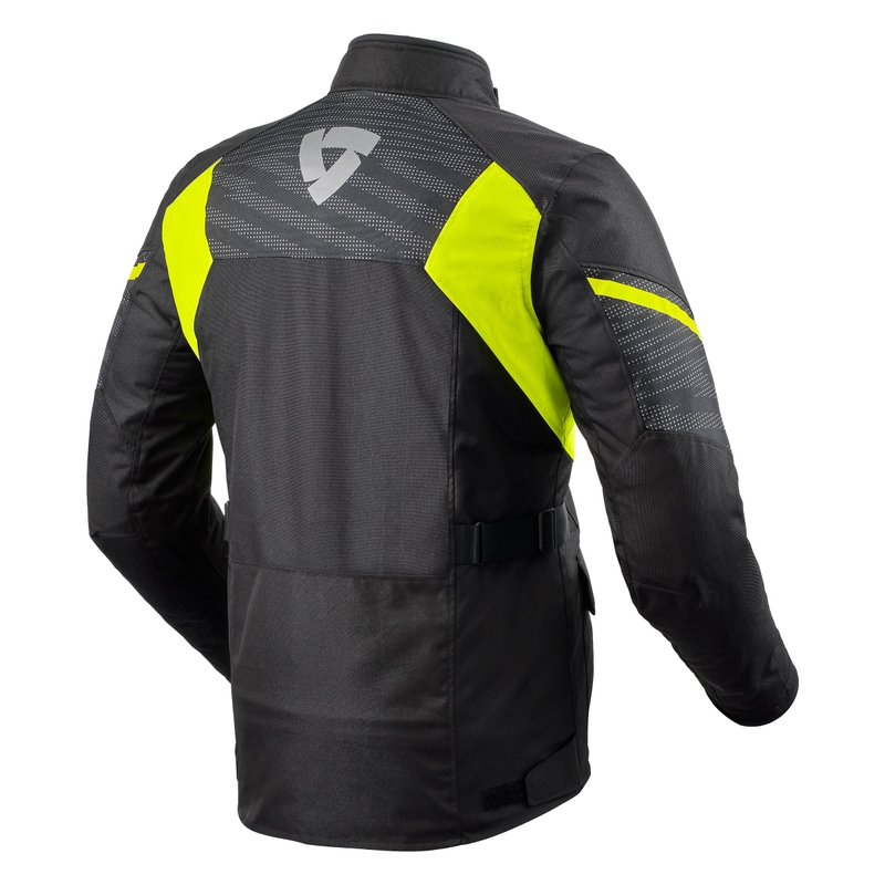 Veste moto Revit Duke H2O noir-jaune fluo soldes