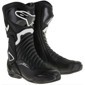 Bottes de moto Alpinestars S-MX 6 noires et blanches
