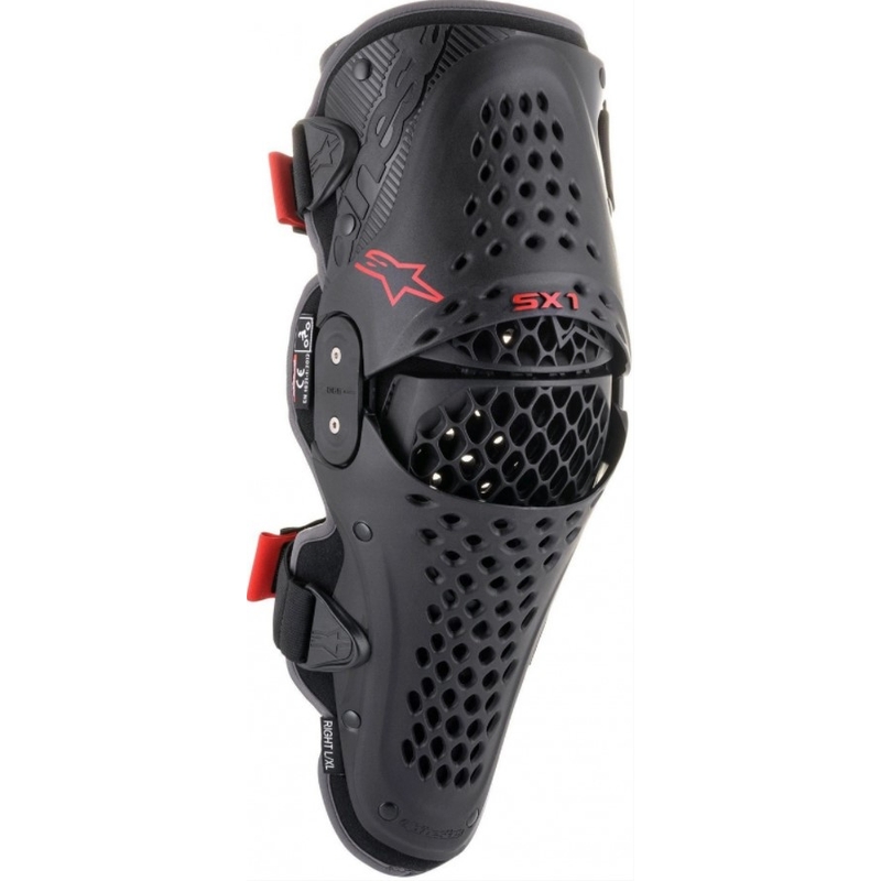 Genouillères Alpinestars SX-1 V2 noires et rouges