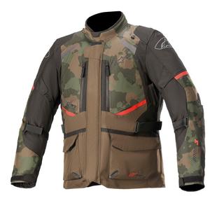 Veste moto Alpinestars Andes Drystar camo vert-noir-rouge soldes
